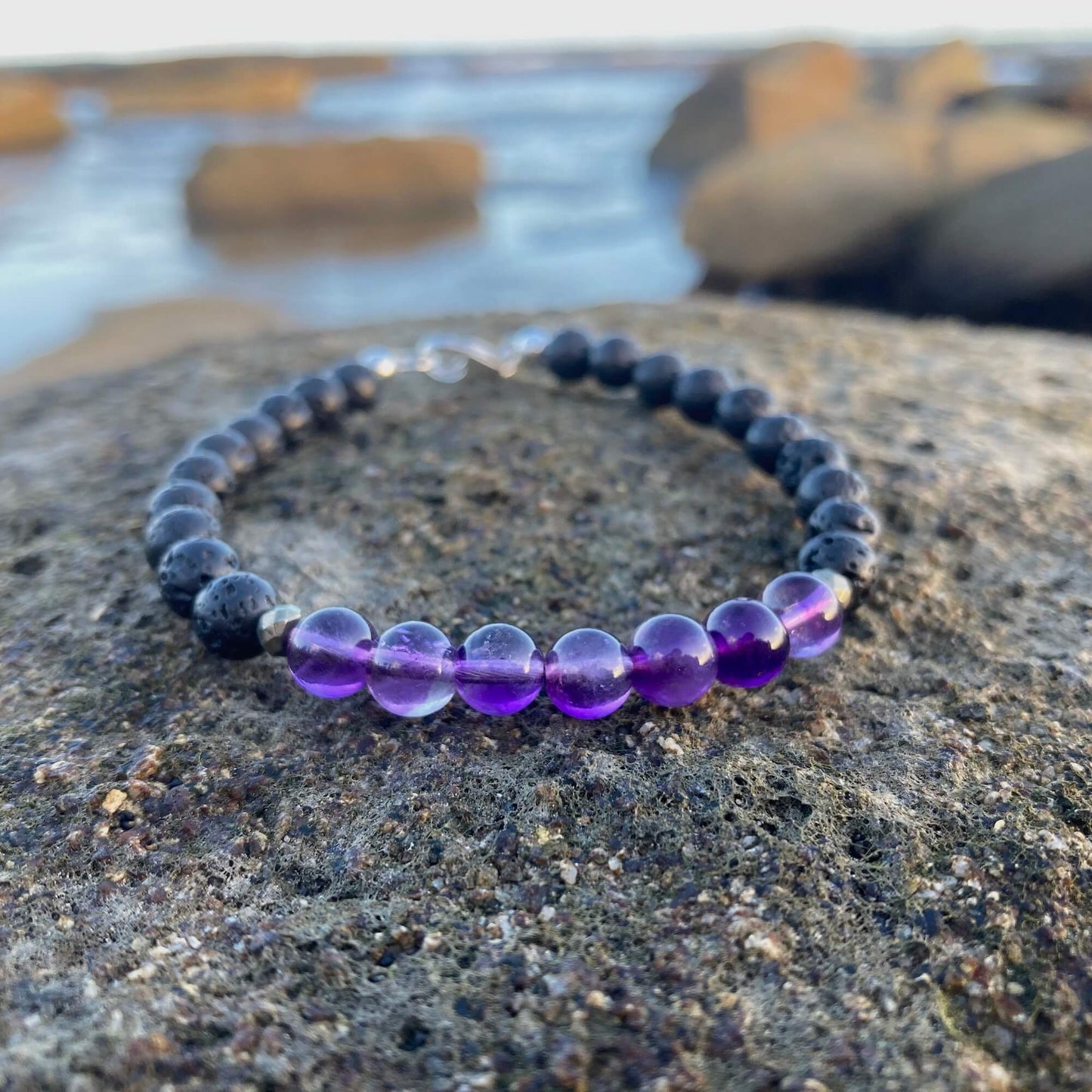 Amethyst Mens healing Bracelet