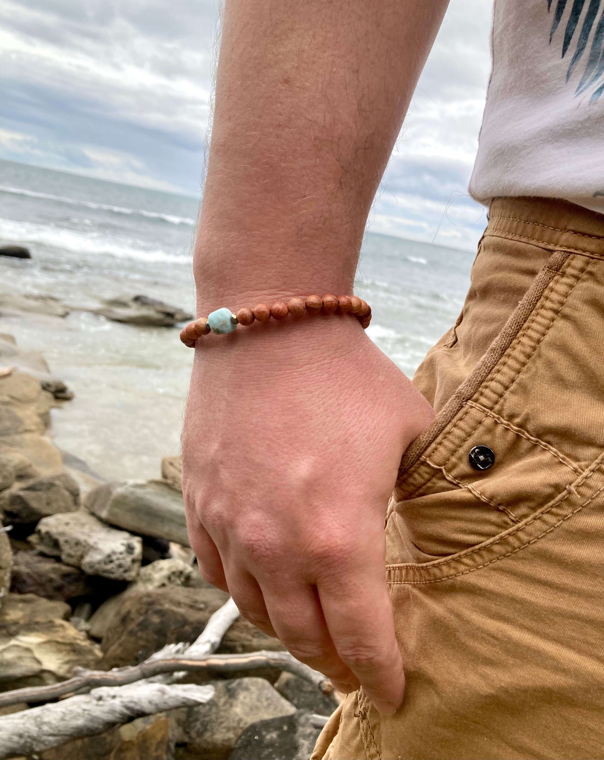 Big Kahuna - Larimar Men's Bracelet model