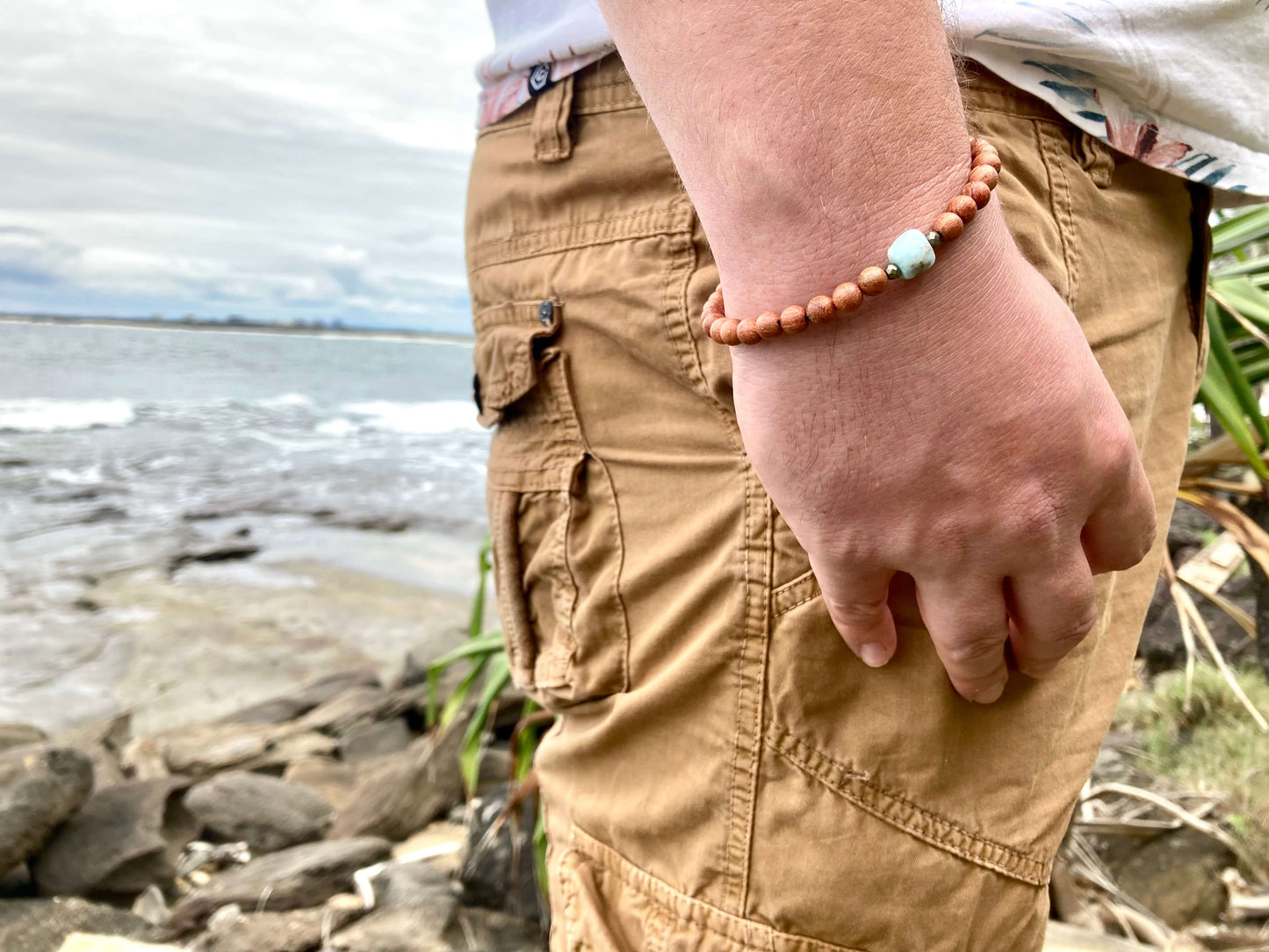 Big Kahuna - Larimar Men's Bracelet