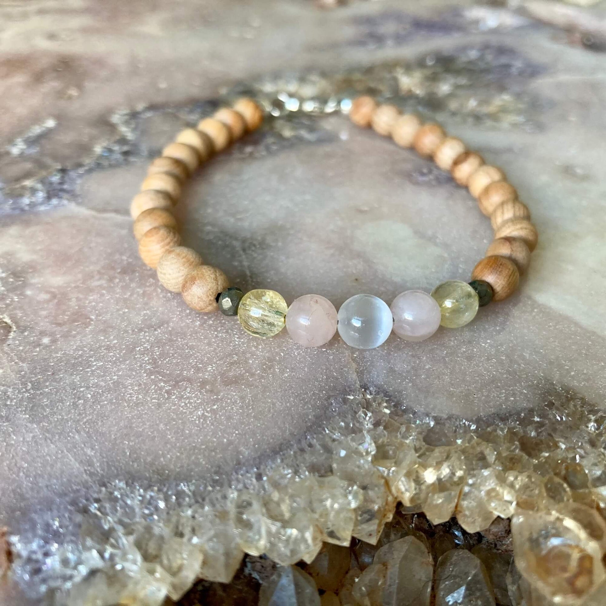 Cancer Mens Zodiac healing crystal Bracelet