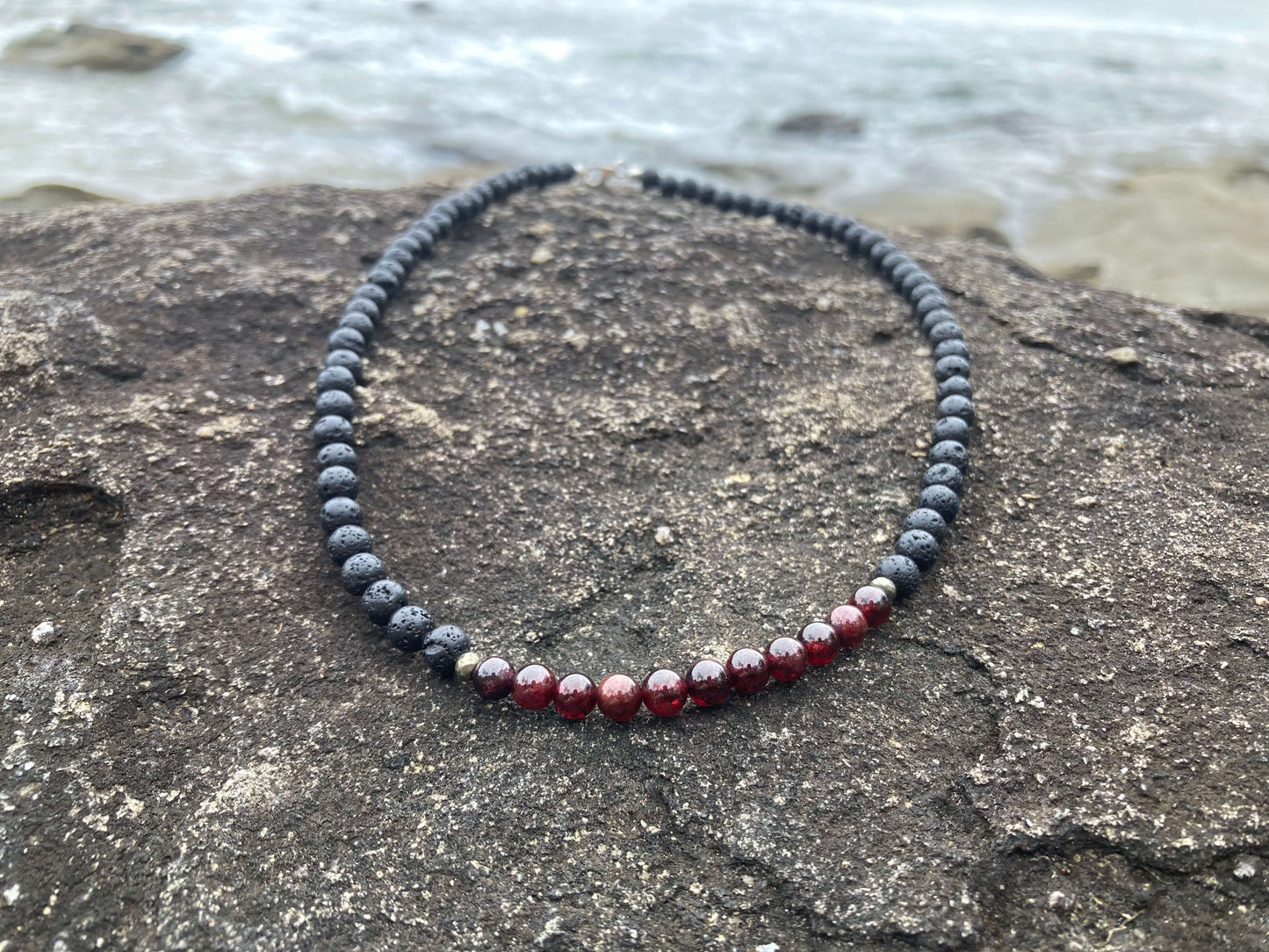 Mens Garnet Necklace for Prosperity