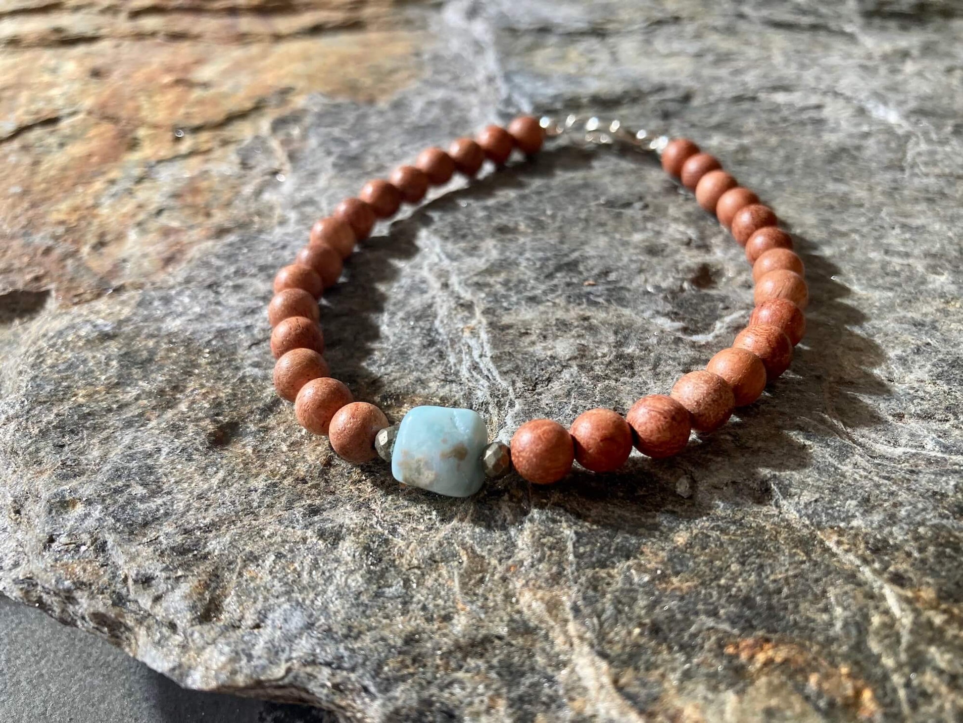 Big Kahuna - Larimar Mens Healing Crystal Bracelet by Mana for Men