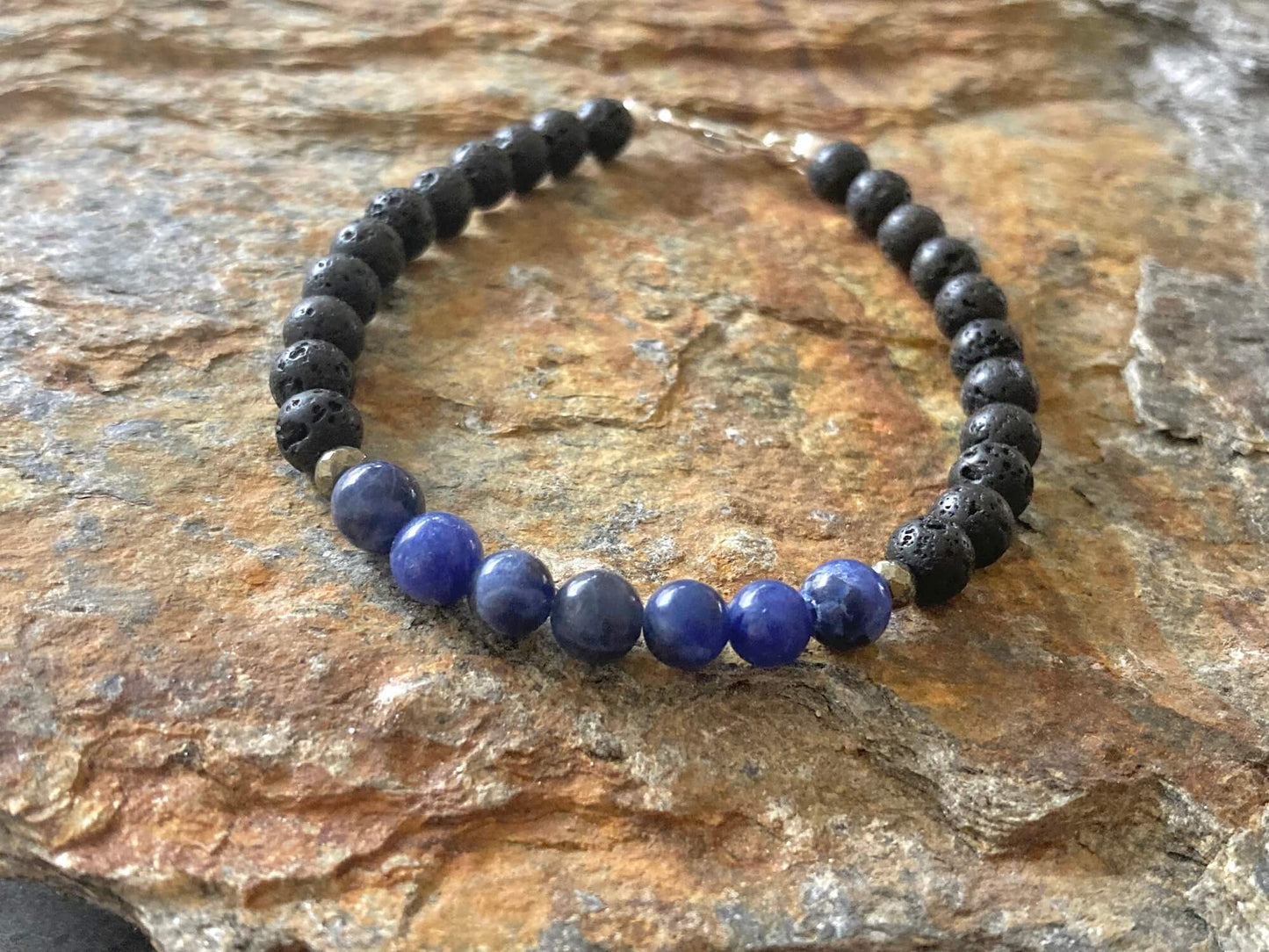 Focus - Sodalite Mens Diffuser Bracelet by Mana for Men