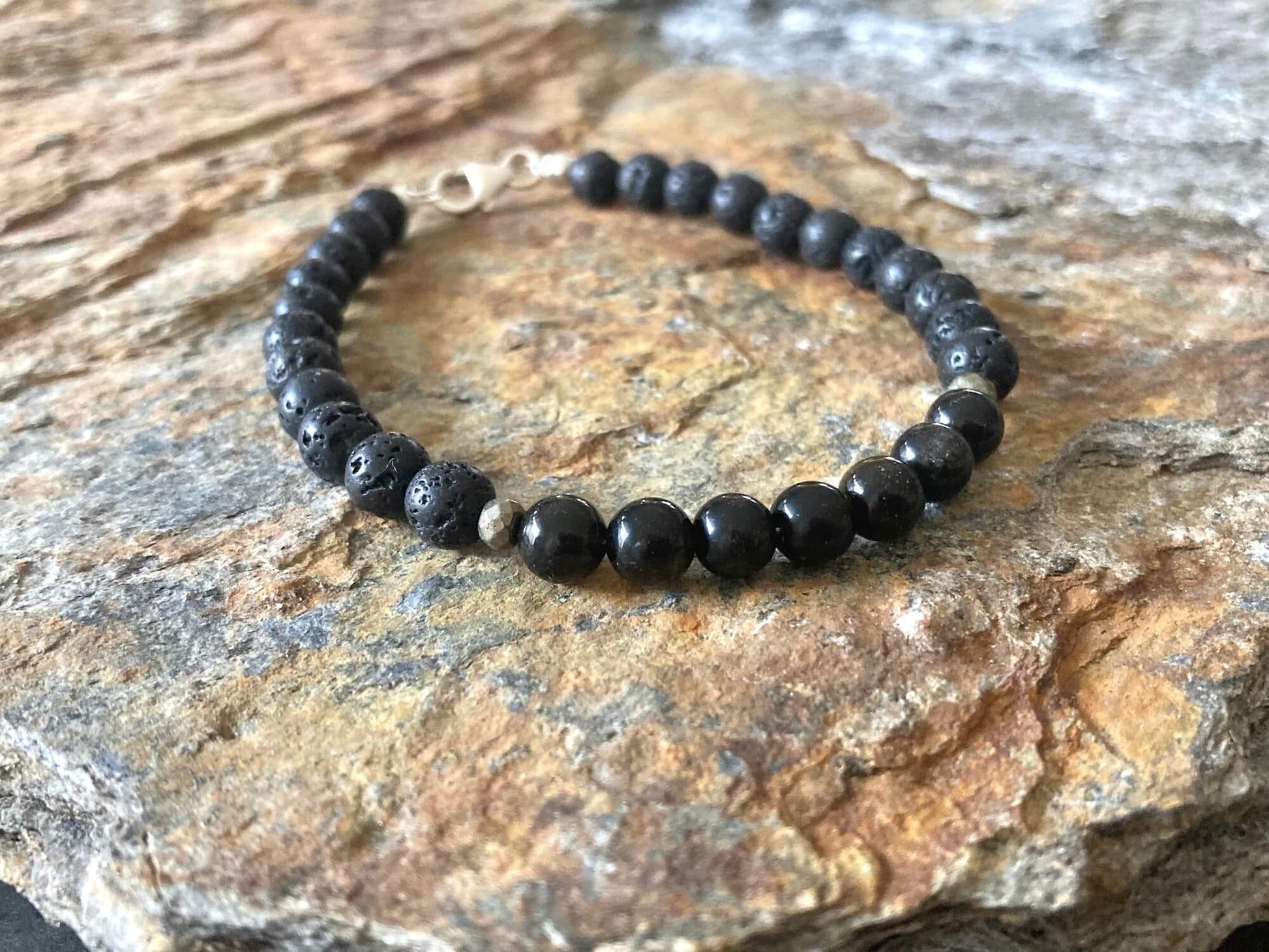 Golden Obsidian Mens Bracelet for Facing Fears by Mana for Men