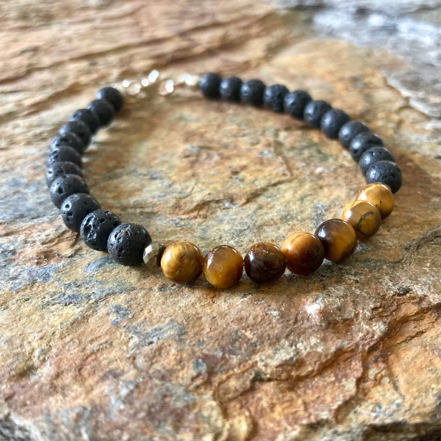 Protection - Tiger's Eye Mens Bracelet by Mana for Men