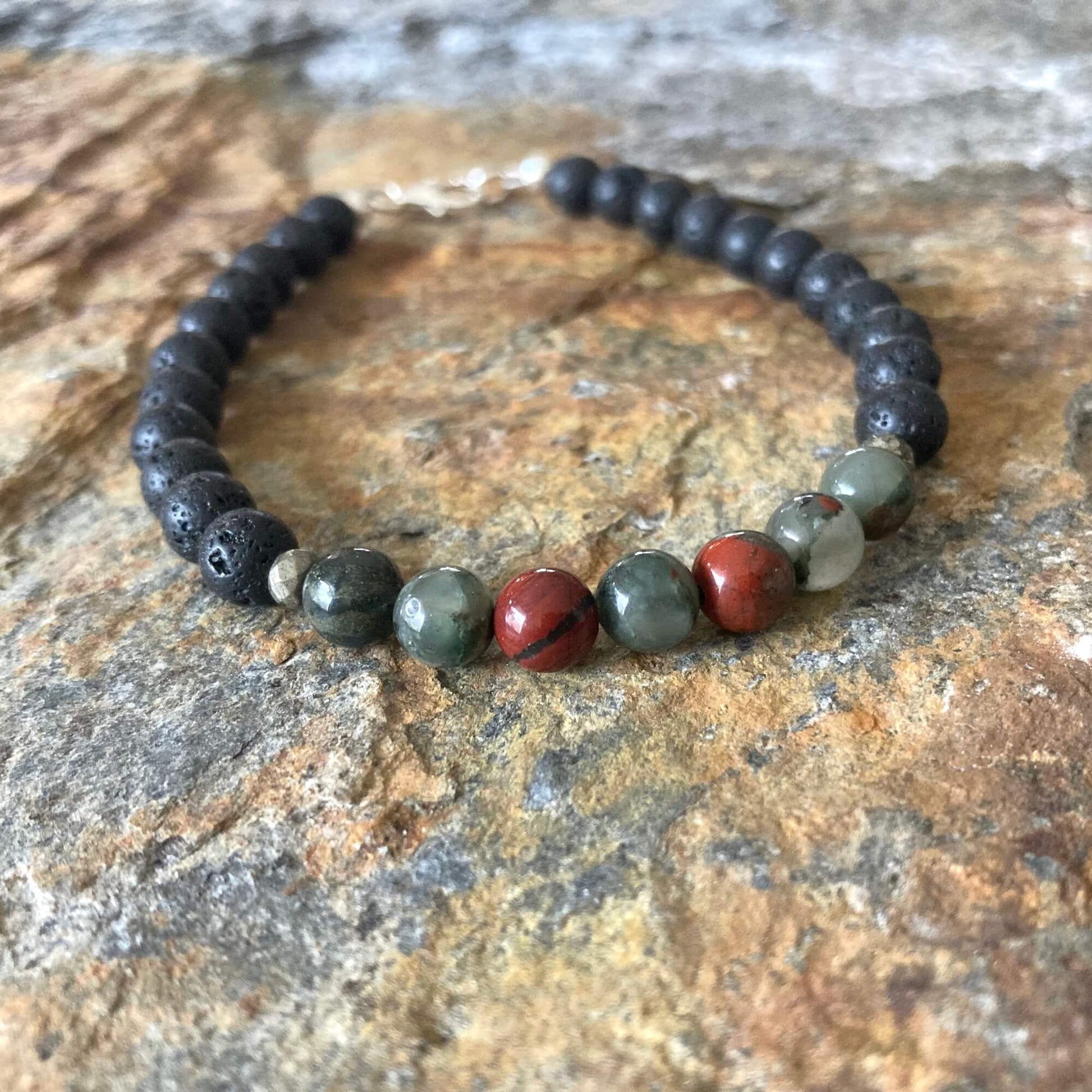 Strength - Bloodstone Mens Bracelet by Mana for Men